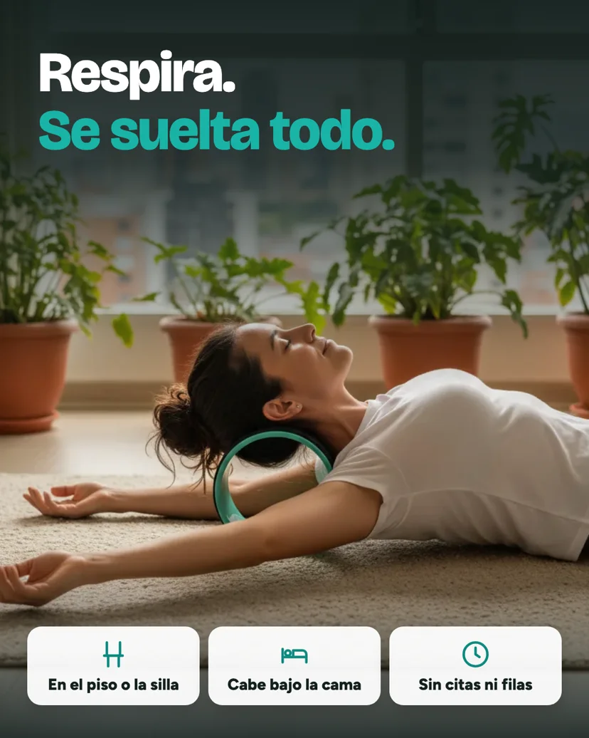 Respira, se suelta todo: en el piso o la silla, cabe bajo la cama, sin citas ni filas